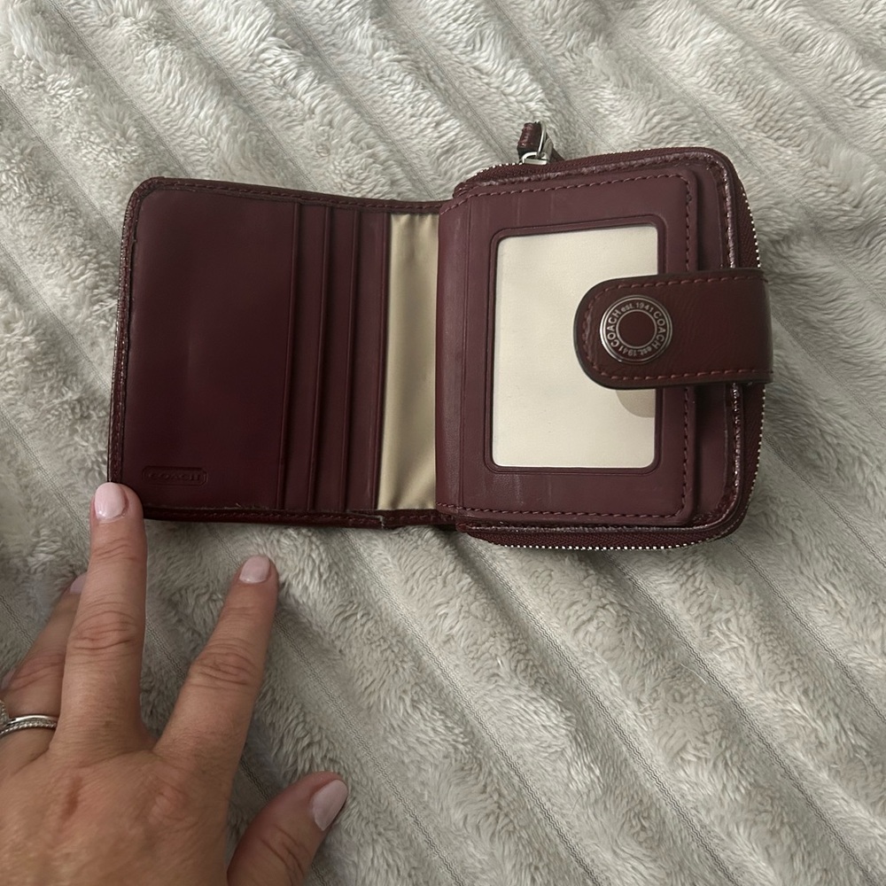 Coach Burgundy and Silver Women's Tote Bag - Picture 4 of 5